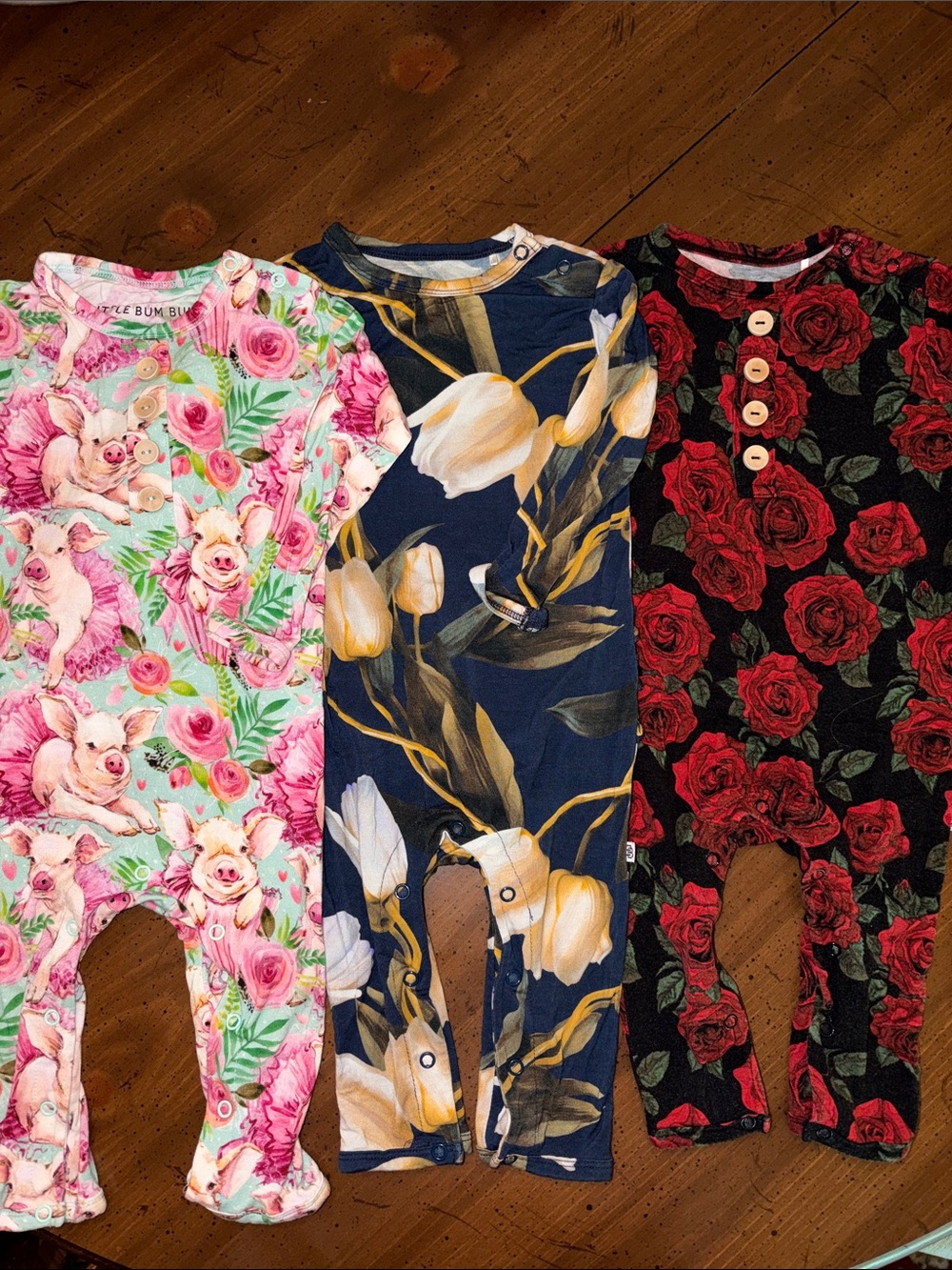 Little Bum Bums Bamboo Floral & Pig Print Romper 9-12M